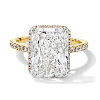 6-1/2 CT. T.W. Radiant-Cut Certified Lab-Grown Diamond Frame Engagement Ring in 14K Gold (F/VS2)