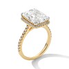 Thumbnail Image 3 of 6.45 CT. T.W. Radiant-Cut Certified Lab-Grown Diamond Frame Engagement Ring in 14K Gold (F/VS2)