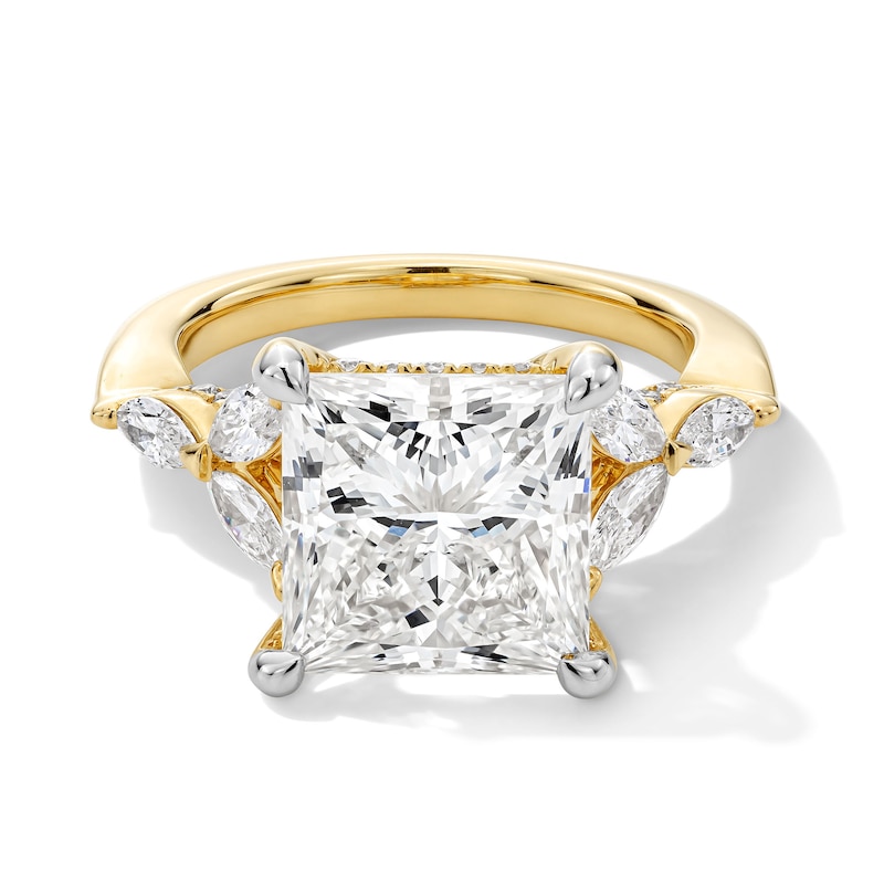 Main Image 1 of 7 CT. T.W. Princess-Cut Certified Lab-Grown Diamond Tri-Sides Engagement Ring in 14K Gold (F/VS2)