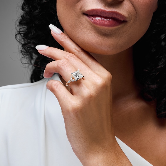 7 CT. T.w. Princess-Cut Certified Lab-Grown Diamond Tri-Sides Engagement Ring in 14K Gold (F/Vs2)