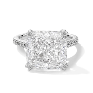 10-1/2 CT. T.W. Cushion-Cut Certified Lab-Grown Diamond Hidden Frame Engagement Ring in 14K White Gold (F/VS2)