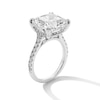 Thumbnail Image 3 of 10.45 CT. T.W. Cushion-Cut Certified Lab-Grown Diamond Hidden Frame Engagement Ring in 14K White Gold (F/VS2)
