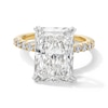 Thumbnail Image 1 of 8.58 CT. T.W. Radiant-Cut Certified Lab-Grown Diamond Hidden Frame Engagement Ring in 14K Gold (F/VS2)