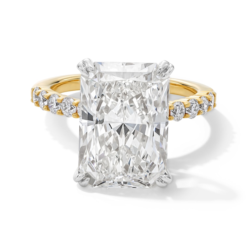 Main Image 1 of 8.58 CT. T.W. Radiant-Cut Certified Lab-Grown Diamond Hidden Frame Engagement Ring in 14K Gold (F/VS2)