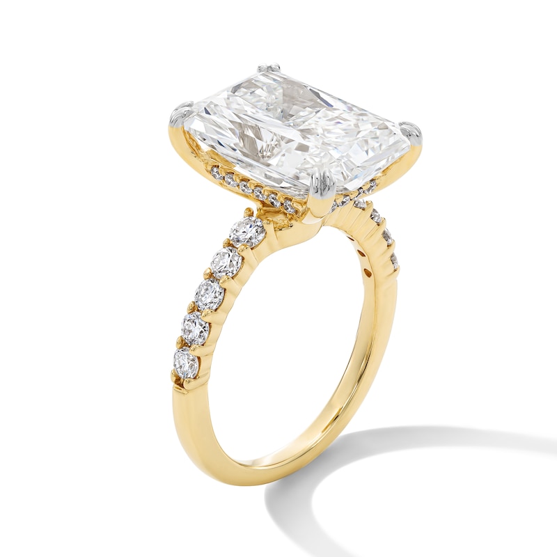 Main Image 3 of 8.58 CT. T.W. Radiant-Cut Certified Lab-Grown Diamond Hidden Frame Engagement Ring in 14K Gold (F/VS2)