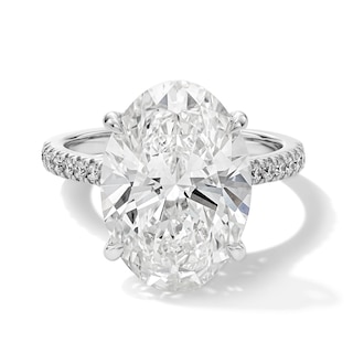 8-1/2 CT. T.W. Oval Certified Lab-Grown Diamond Engagement Hidden Frame Ring in 14K White Gold (F/VS2)