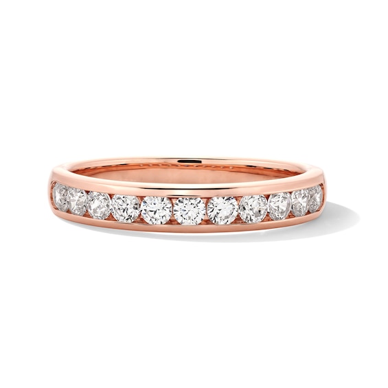 1/2 CT. T.w. Diamond Channel-Set Eleven Stone Band in 14K Rose Gold