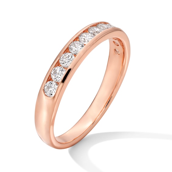 1/2 CT. T.w. Diamond Channel-Set Eleven Stone Band in 14K Rose Gold