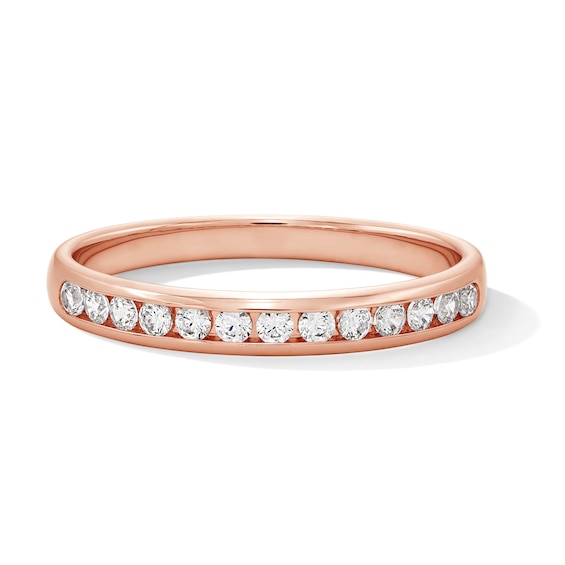 1/4 CT. T.w. Diamond Channel-Set Thirteen Stone Band in 14K Rose Gold