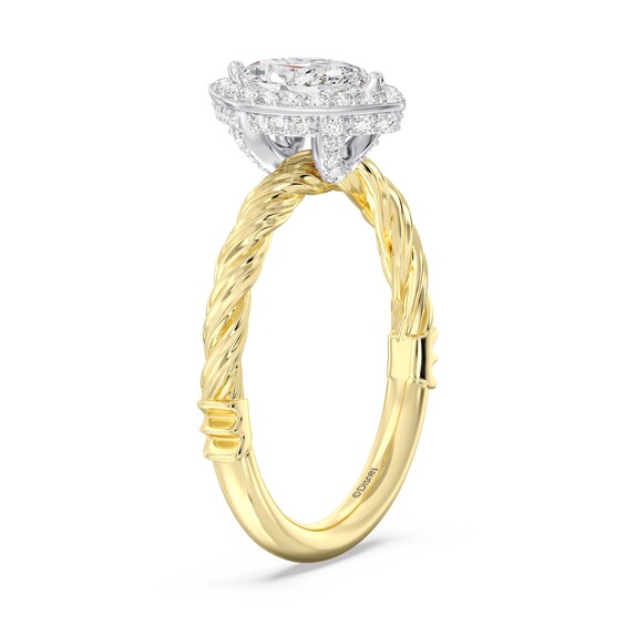 Enchanted Disney Rapunzel 7/8 CT. T.w. Marquise-Cut Diamond Frame Engagement Ring in 14K Two-Tone Gold