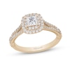 Thumbnail Image 1 of Princess Diamond Halo Ring with 3/4 CT.T.W. Diamonds in 14K Yellow Gold (I/I1)