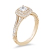 Thumbnail Image 2 of Princess Diamond Halo Ring with 3/4 CT.T.W. Diamonds in 14K Yellow Gold (I/I1)