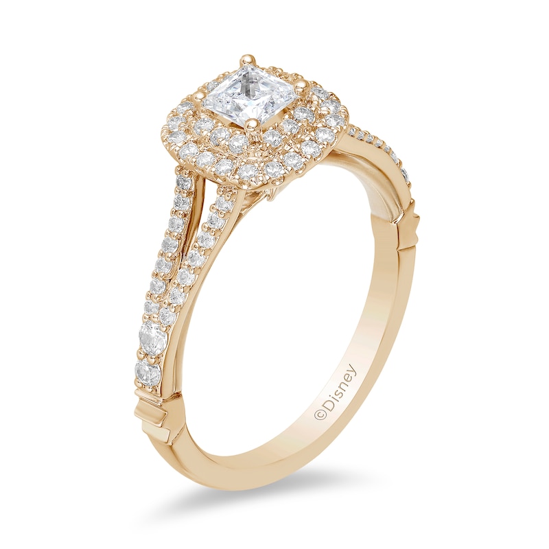 Main Image 2 of Princess Diamond Halo Ring with 3/4 CT.T.W. Diamonds in 14K Yellow Gold (I/I1)