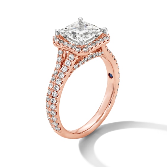 Vera Wang Love Collection 2-3/4 CT. T.w. Princess-Cut Certified Lab-Grown Diamond Frame Ring in 14K Rose Gold (F/Vs2)