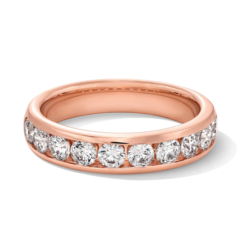 Main Image 1 of 1-1/2 CT. T.W. Certified Lab-Grown Diamond Channel-Set Band in 10K Rose Gold (F/VS2)