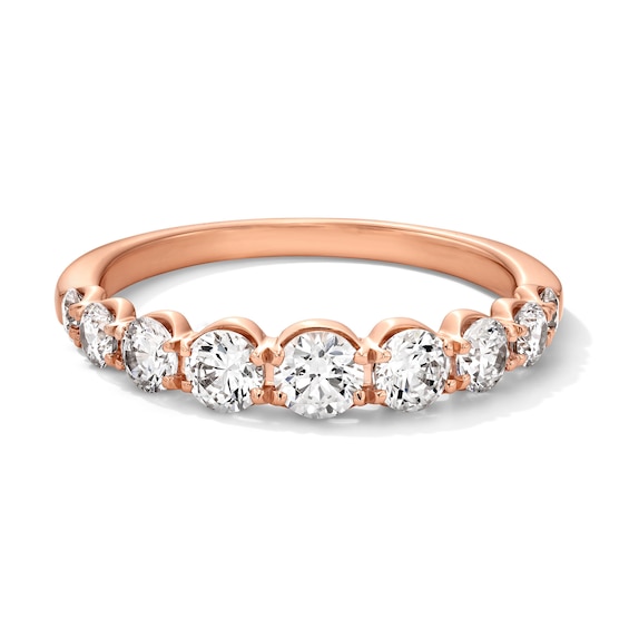 1 CT. T.w. Certified Lab-Grown Diamond Graduated Band in 14K Rose Gold (F/Vs2)