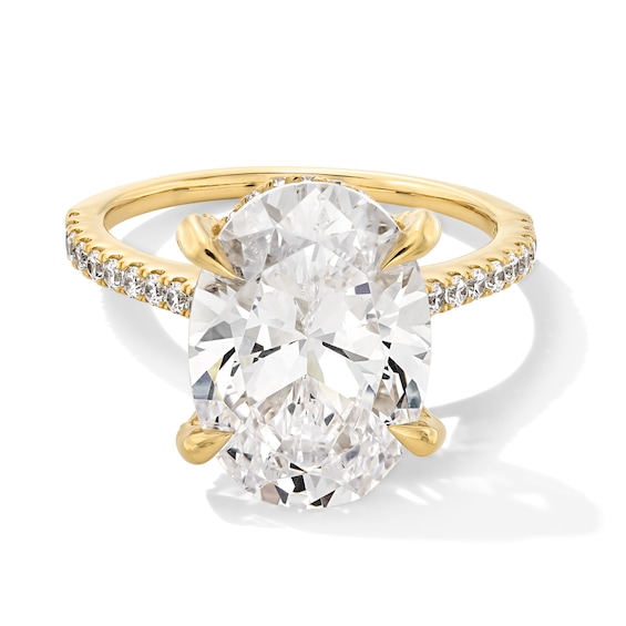 6-1/2 CT. T.w. Oval Certified Lab-Grown Diamond Hidden Frame Engagement Ring in 14K Gold (F/Vs2)