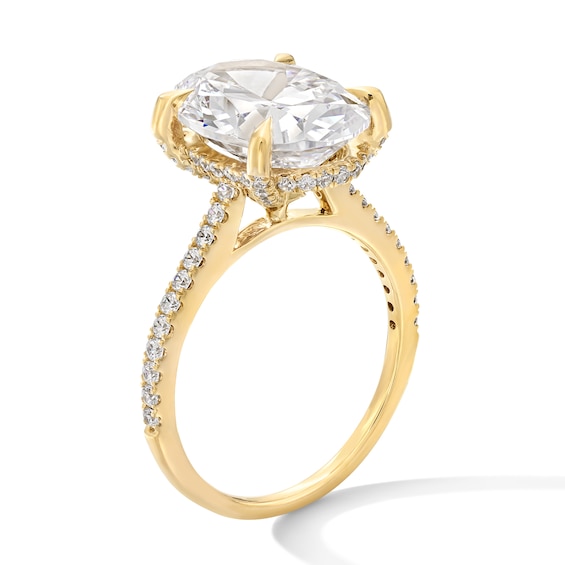 6-1/2 CT. T.w. Oval Certified Lab-Grown Diamond Hidden Frame Engagement Ring in 14K Gold (F/Vs2)
