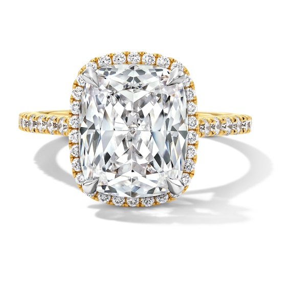 4-5/8 CT. T.w. Elongated Cushion-Cut Certified Lab-Grown Diamond Frame Bridal Set in 14K Gold (F/Vs2)