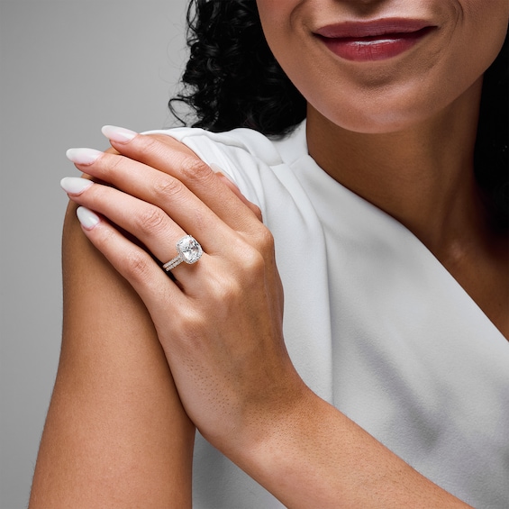 4-5/8 CT. T.w. Elongated Cushion-Cut Certified Lab-Grown Diamond Frame Bridal Set in 14K Gold (F/Vs2)