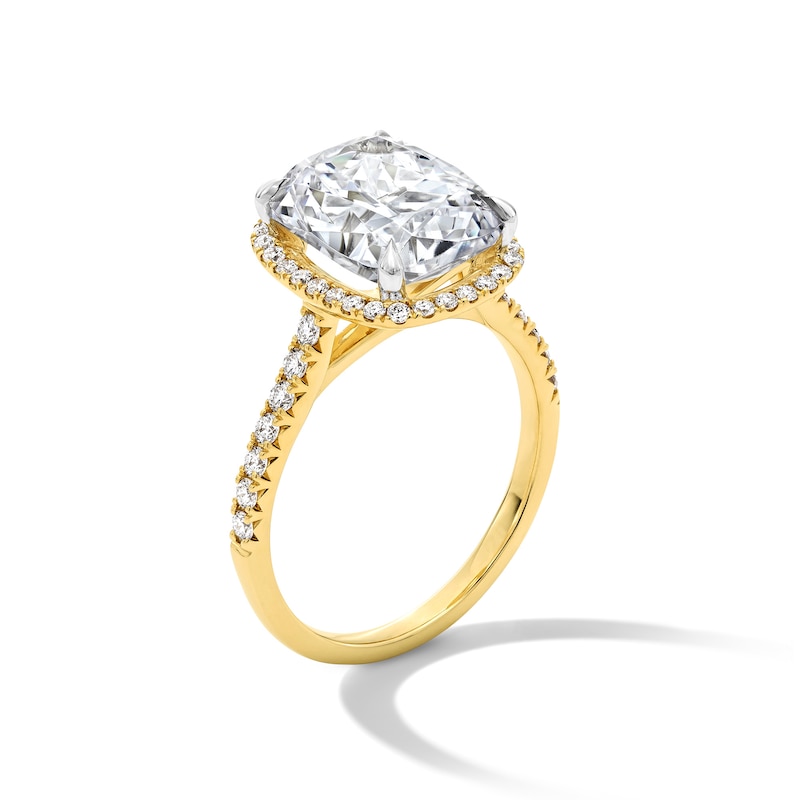 Main Image 3 of 4-5/8 CT. T.W. Elongated Cushion-Cut Certified Lab-Grown Diamond Frame Bridal Set in 14K Gold (F/VS2)