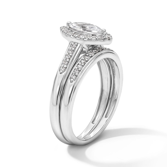 1 CT. T.w. Marquise-Cut Certified Lab-Grown Diamond Frame Wedding Ensemble in 10K White Gold (F/Si2)