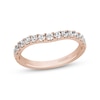 Thumbnail Image 1 of Enchanted Disney Majestic Princess 1/2 CT. T.W. Diamond Contour Wedding Bang in 14K Rose Gold