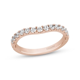 Enchanted Disney Majestic Princess 1/2 CT. T.W. Diamond Contour Wedding Bang in 14K Rose Gold