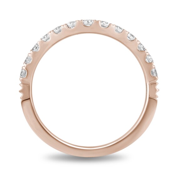 Enchanted Disney Majestic Princess 1/2 CT. T.w. Diamond Contour Wedding Bang in 14K Rose Gold