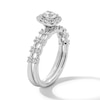 Thumbnail Image 3 of 7/8 CT. T.W. Diamond Cushion Frame Station Shank Bridal Set in 14K White Gold