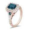 Thumbnail Image 2 of Enchanted Disney Cinderella London Blue Topaz and 3/4 CT. T.W. Diamond Double Frame Engagement Ring in 14K Rose Gold