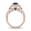 Thumbnail Image 3 of Enchanted Disney Cinderella London Blue Topaz and 3/4 CT. T.W. Diamond Double Frame Engagement Ring in 14K Rose Gold