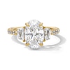 Thumbnail Image 1 of 3-7/8 CT. T.W. Oval and Shield-Shaped Certified Lab-Grown Diamond Three Stone Engagement Ring in 14K Gold (F/VS2)