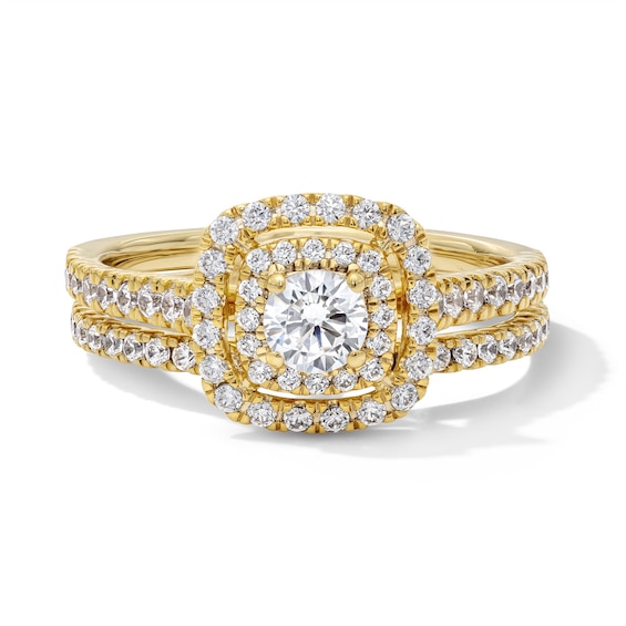 1 CT. T.w. Diamond Frame Bridal Set in 14K Gold
