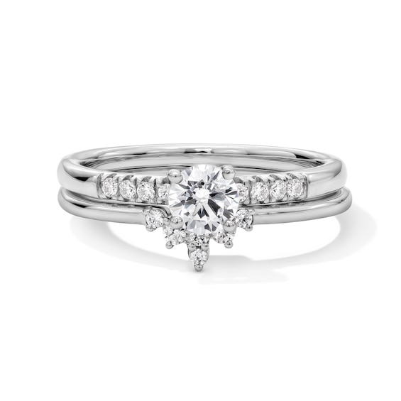 5/8 CT. T.w. Diamond Bridal Set in 14K White Gold