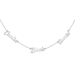 Cursive Letter Name Station Necklace (1-4 Names)