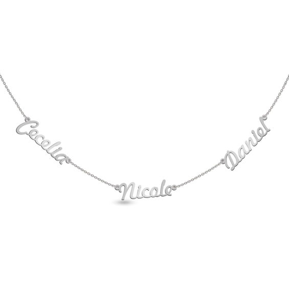 Cursive Letter Name Station Necklace (1-4 Names)