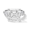 Thumbnail Image 1 of 11.29 CT. T.W. Asscher-Cut Certified Lab-Grown Diamond Hidden Frame Engagement Ring in 14K White Gold (F/VS2)