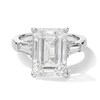 Thumbnail Image 1 of 8.69 CT. T.W. Emerald-Cut Certified Lab-Grown Diamond Three-Stone Hidden Frame Engagement Ring in 14K White Gold (F/VS2)