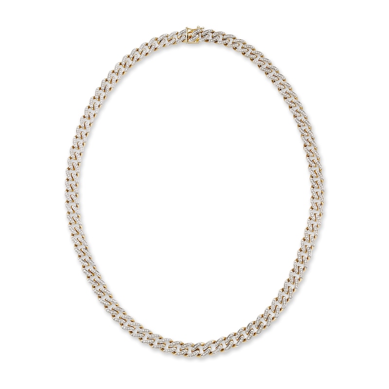 Main Image 1 of 1-3/4 CT. T.W. Diamond Curb Chain Necklace in Hollow 10K Gold - 20”