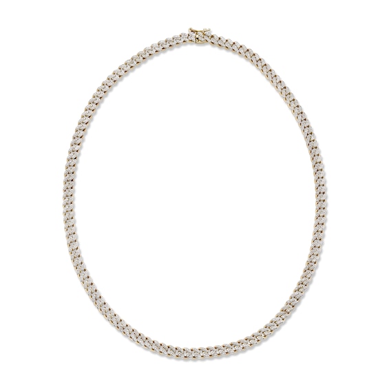 1-1/3 CT. T.w. Diamond Curb Chain Necklace in Hollow 10K Gold - 22â