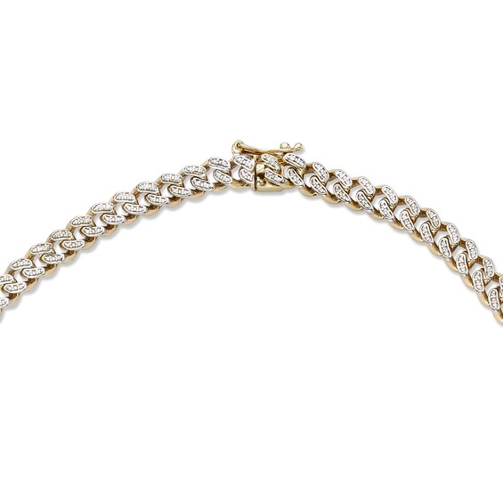 1-1/3 CT. T.w. Diamond Curb Chain Necklace in Hollow 10K Gold - 22â