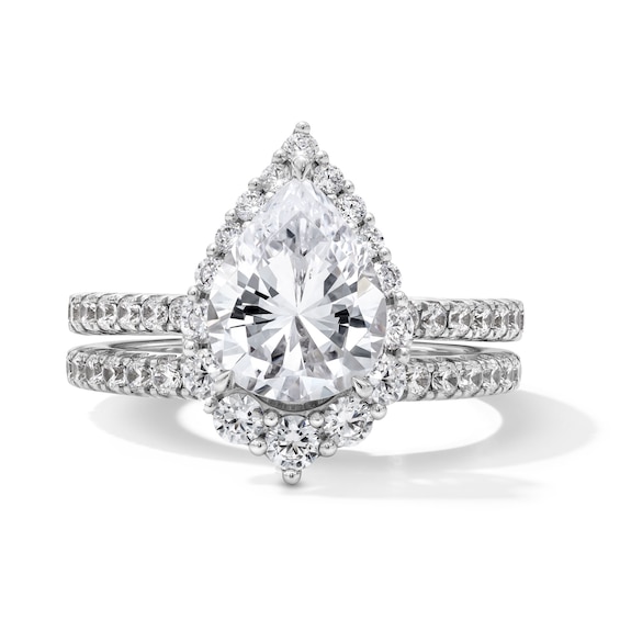 2-1/2 CT. T.w. Pear-Shaped Certified Lab-Grown Diamond Frame Bridal Set in 14K White Gold (F/Vs2)