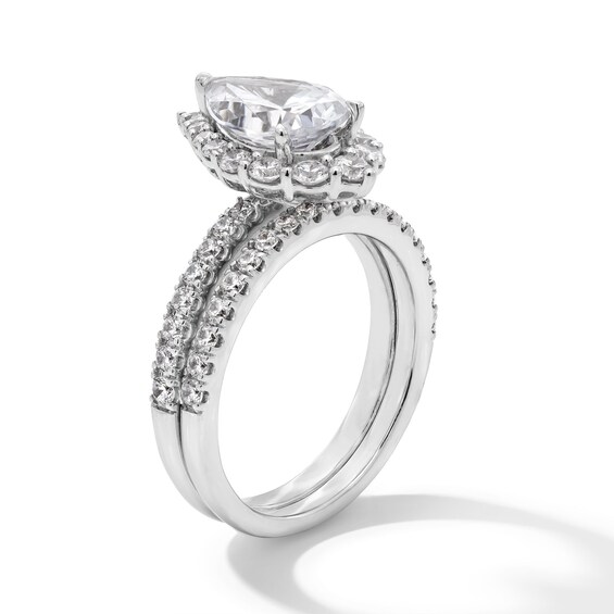 2-1/2 CT. T.w. Pear-Shaped Certified Lab-Grown Diamond Frame Bridal Set in 14K White Gold (F/Vs2)
