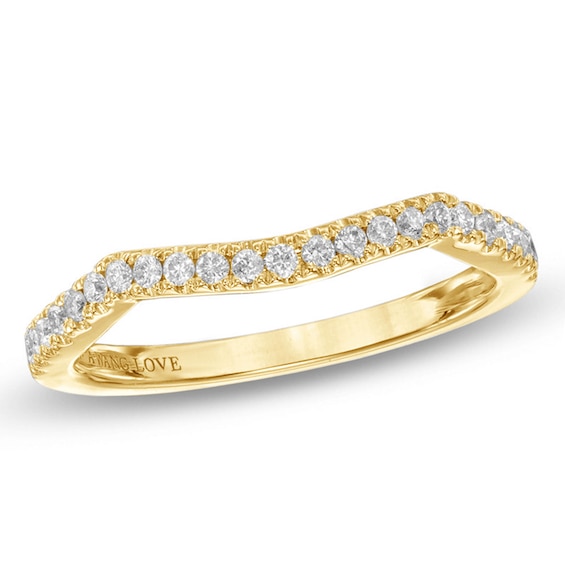 Vera Wang Love Collection 1/5 CT. T.w. Diamond Contour Band in 14K Gold