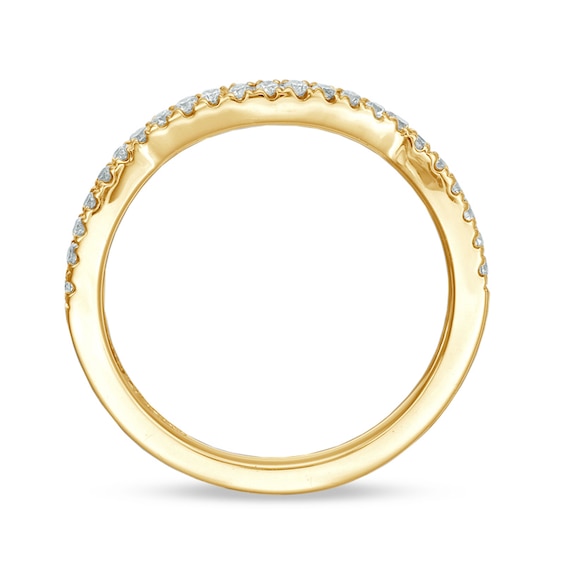 Vera Wang Love Collection 1/5 CT. T.w. Diamond Contour Band in 14K Gold