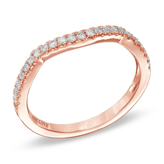 Vera Wang Love Collection 1/5 CT. T.w. Diamond Contour Band in 14K Rose Gold