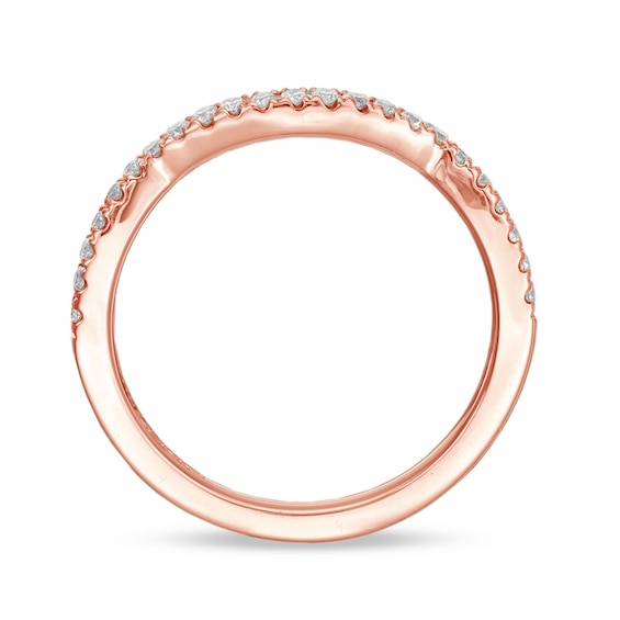 Vera Wang Love Collection 1/5 CT. T.w. Diamond Contour Band in 14K Rose Gold