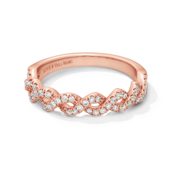 Vera Wang Love Collection 1/4 CT. T.w. Diamond Twist Band in 14K Rose Gold