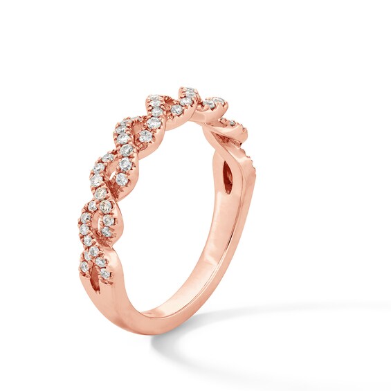 Vera Wang Love Collection 1/4 CT. T.w. Diamond Twist Band in 14K Rose Gold